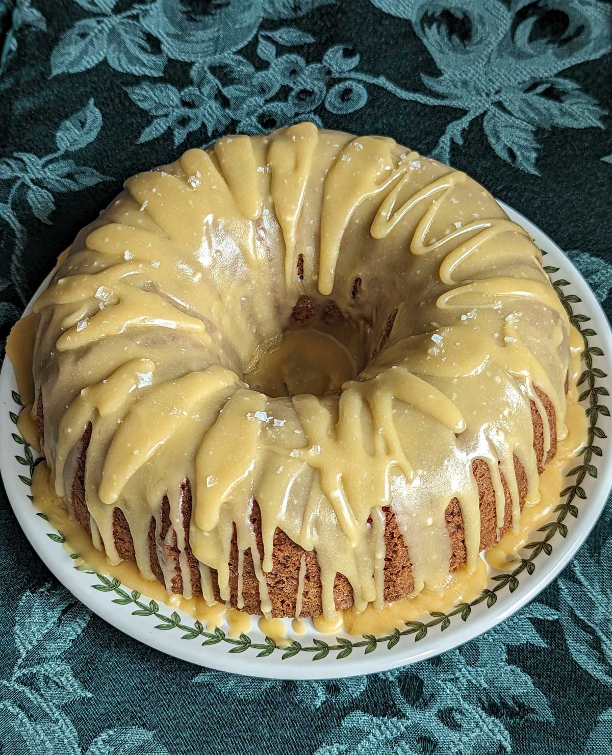 Pear Spiced Bundt Cake with Caramel Icing.