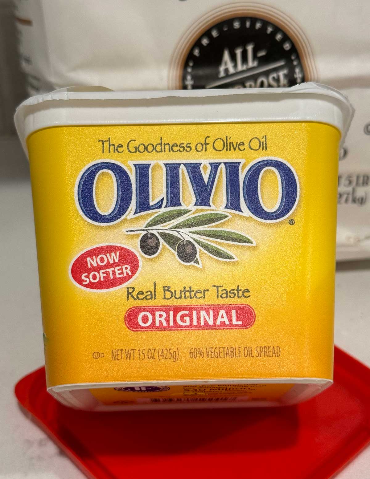 Olivio margarine in soft pound cake.