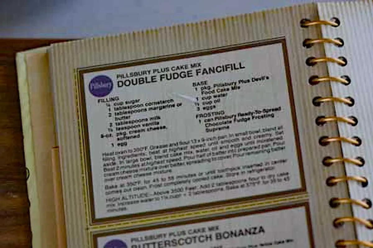 Double Fudge Fancifull recipe for cake with a cream cheese filling