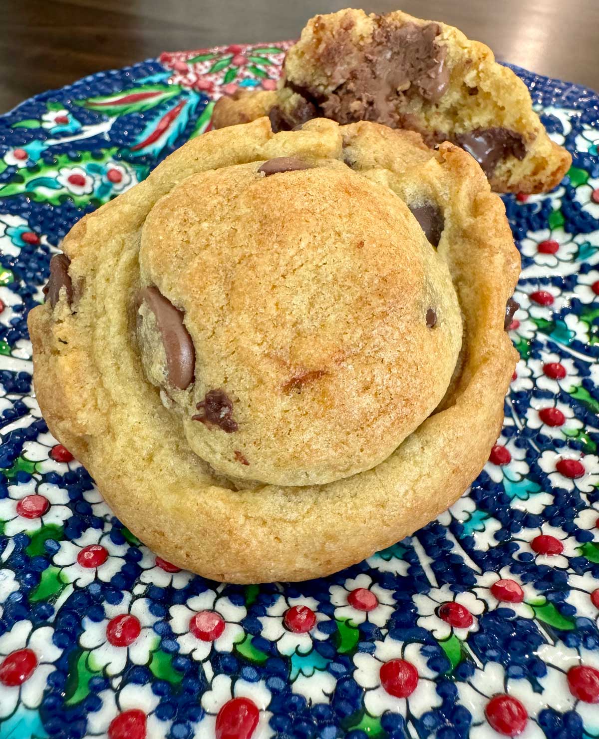 Soft chocolate chip cookies made with melted butter and instant pudding mix.