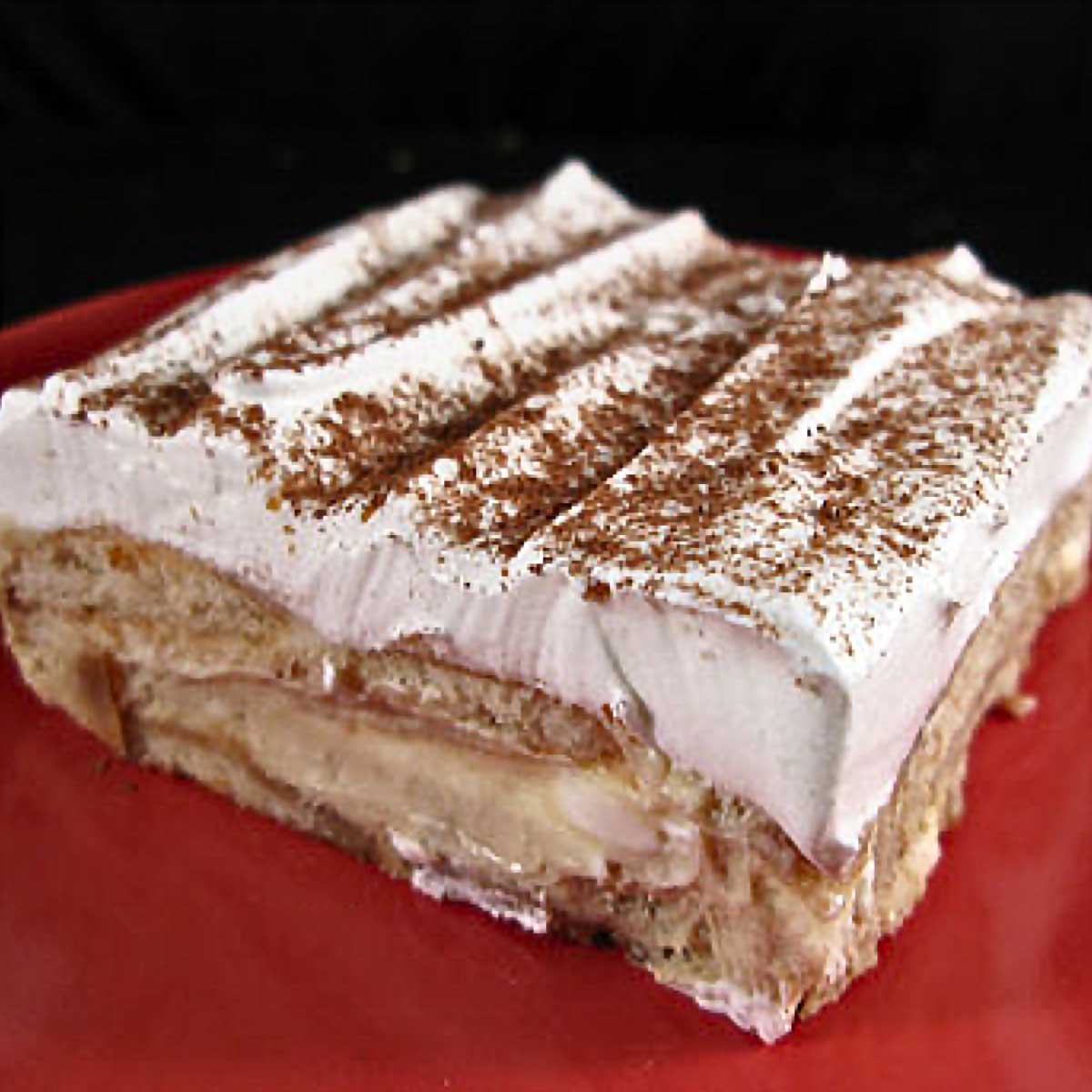 Tiramisu Cheesecake recipe from Kraft baked in a 9x13 inch pan.