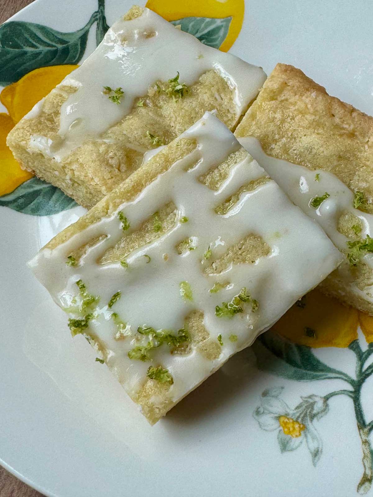 White Chocolate Lime Blondies recipe with a fresh lime juice glaze.