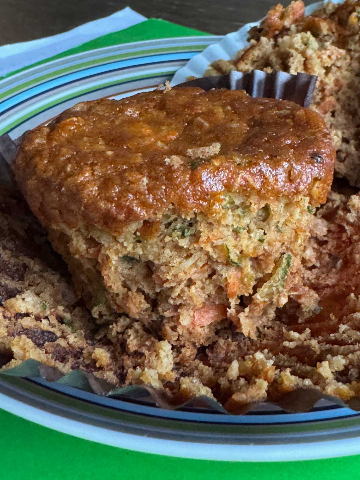 Low Carb Morning Glory Muffins with Oat Fiber and Allulose
