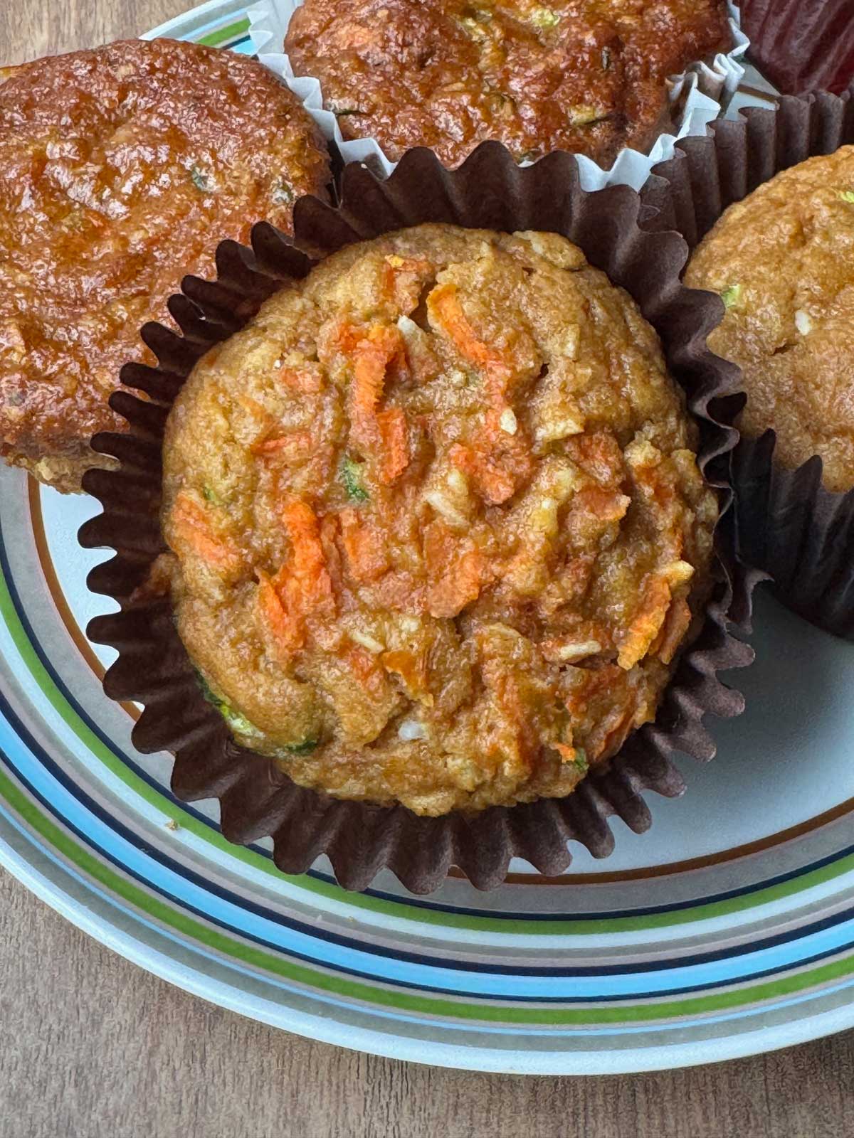 Low Carb Morning Glory Muffins with Oat Fiber