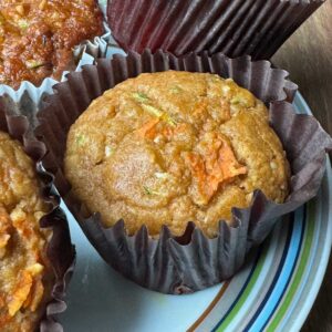 Low Carb Morning Glory Muffins recipe that calls for almond flour and oat fiber.