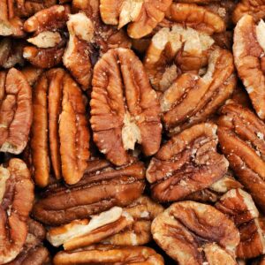 Blue Cheese Pecans recipe showing pecan halves.