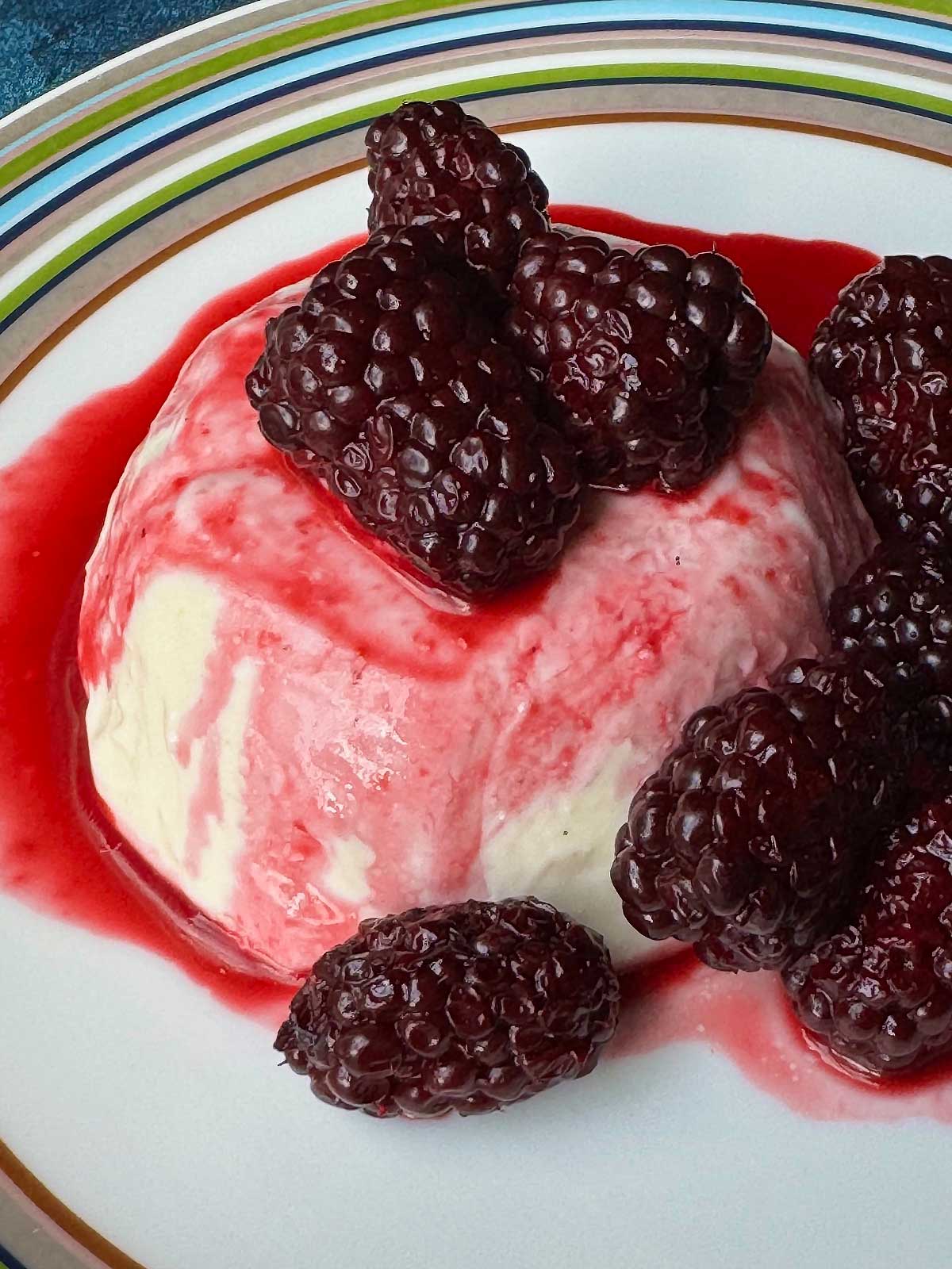 Greek Yogurt Panna Cotta with an easy Blackberry Compote recipe.