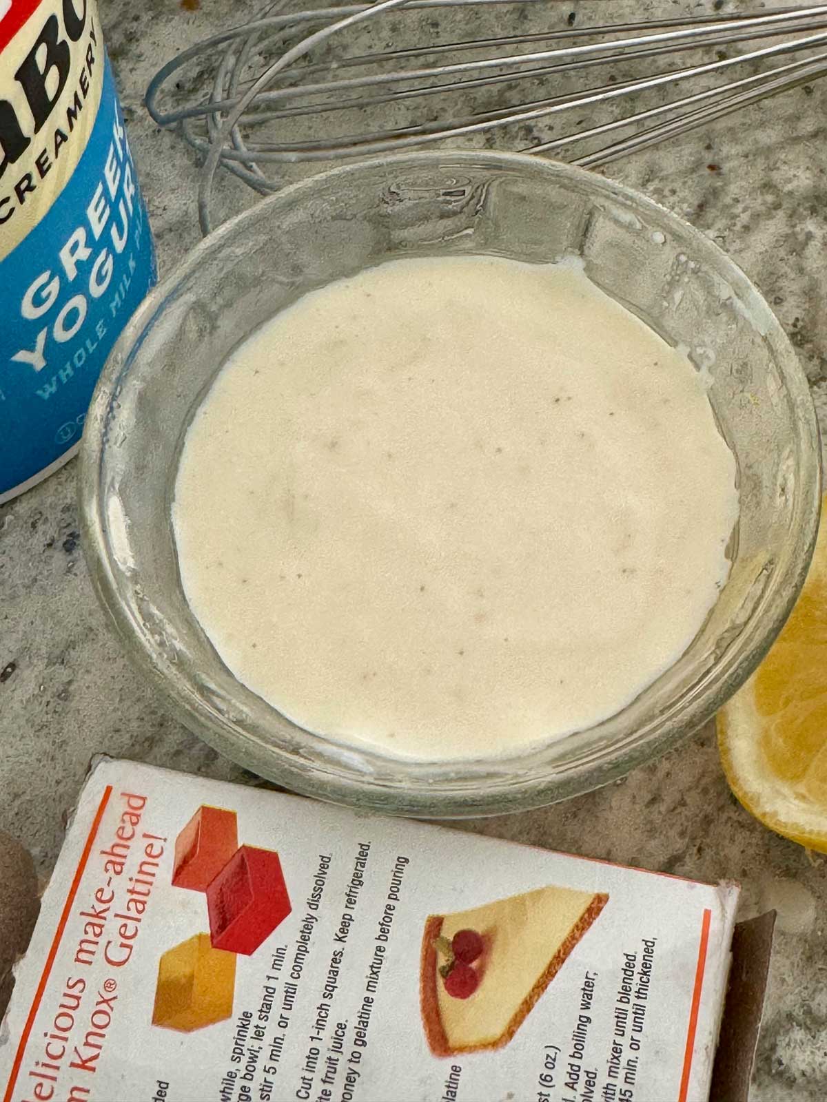 Greek Yogurt Panna Cotta recipe with gelatin and lemon zest