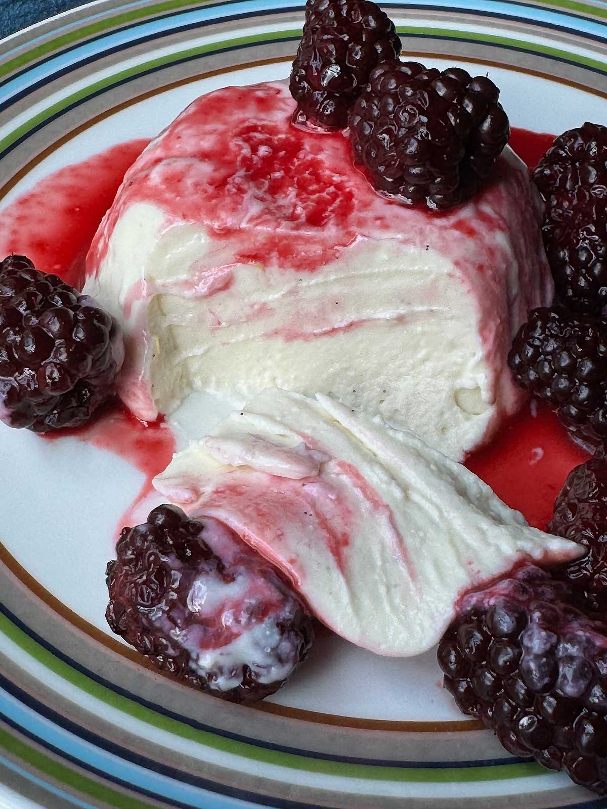 Greek Yogurt Panna Cotta with an easy Blackberry Compote recipe.