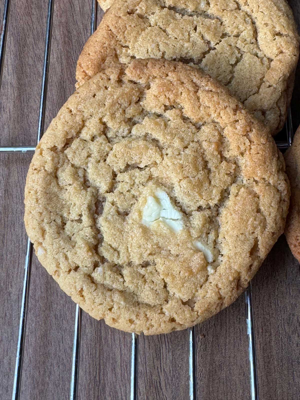 Pistachio Butter Cookies with white chocolate chunks