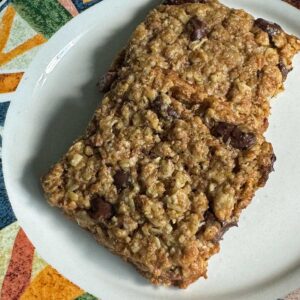 Wheat Bran Cookies baked as large coffee shop style squares