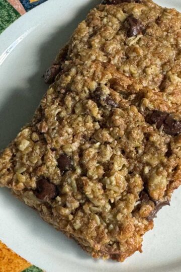 Wheat Bran Cookies baked as large coffee shop style squares