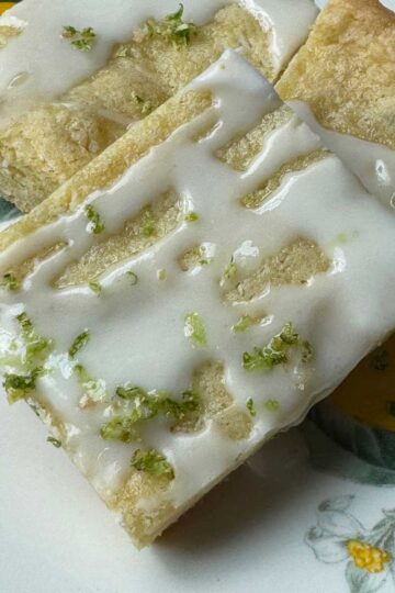 White Chocolate Lime Blondies recipe with a fresh lime juice glaze.