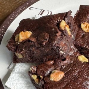 Michael's Brownies, a reduced fat brownie recipe adapted from Chocolate and the Art of Low Fat Desserts.