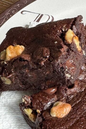 Michael's Brownies, a reduced fat brownie recipe adapted from Chocolate and the Art of Low Fat Desserts.