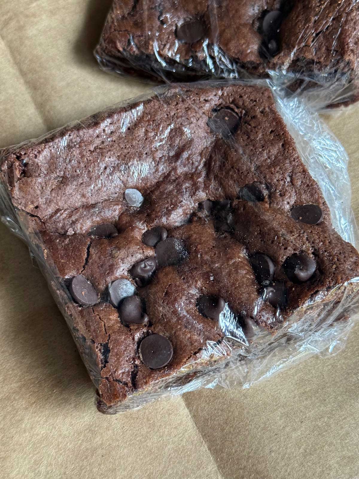 Bake sale gluten-free fudge brownie square made with hazelnut meal.