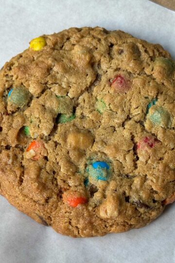 Oat Flour Monster Cookies made with Teddie unsweetened peanut butter