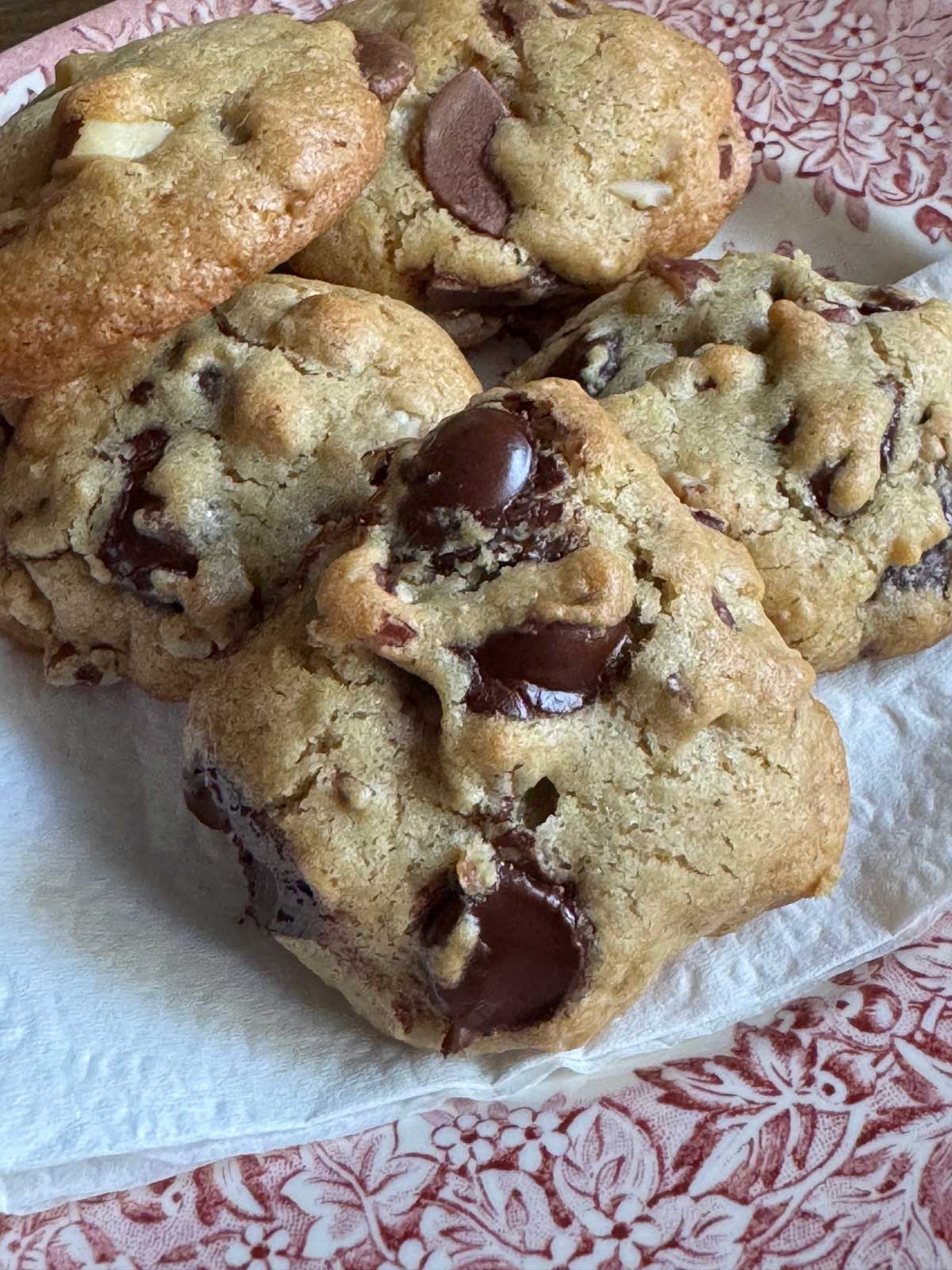 Chocolate Chip Cookies made with rice flour and cornstarch.