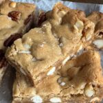 Blondies with macadamia and white chocolate