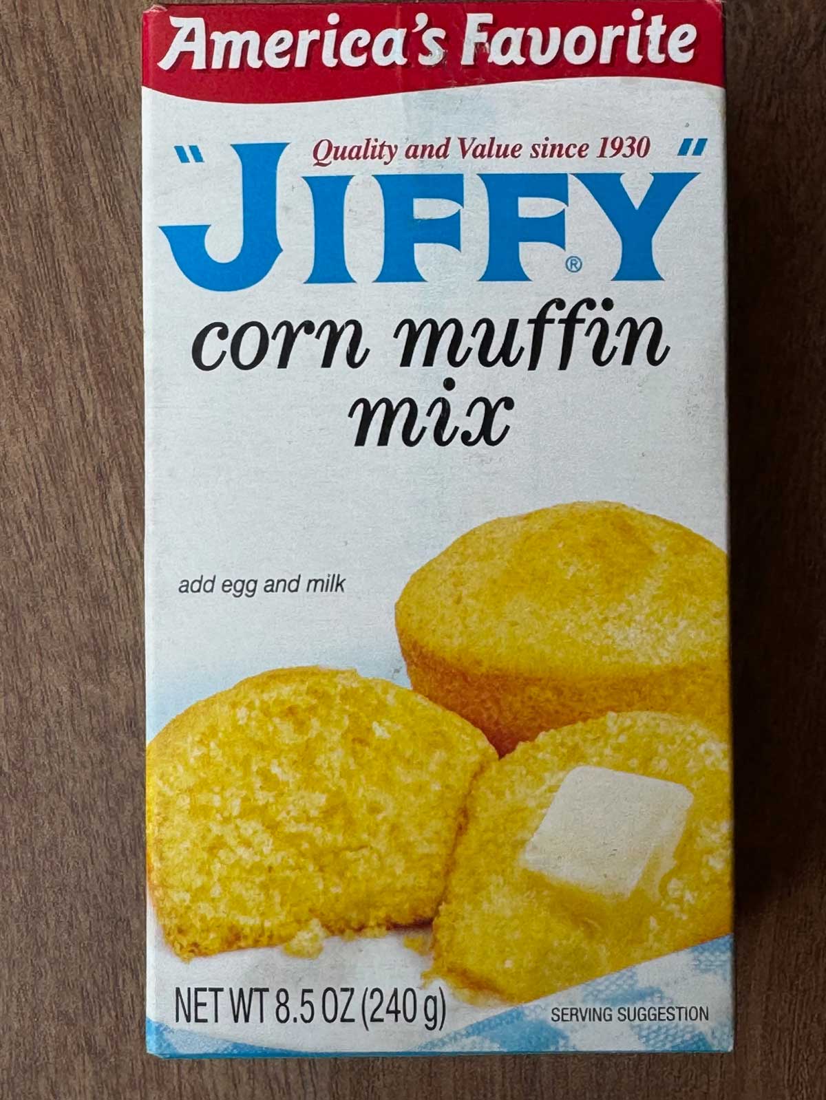 Jiffy Corn Muffin Mix to be used in cornbread twists.
