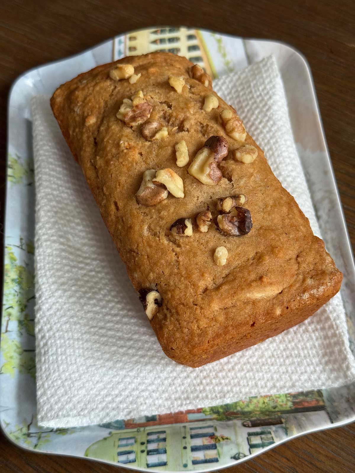 Applesauce Flax Bread recipe sweetened with honey or maple syrup