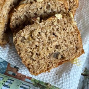 Applesauce Flax Bread recipe sweetened with honey or maple syrup