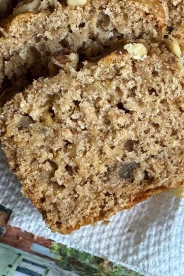 Applesauce Flax Bread recipe sweetened with honey or maple syrup