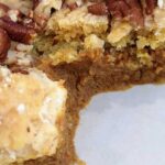 Slice of Pumpkin Dump Cake showing texture