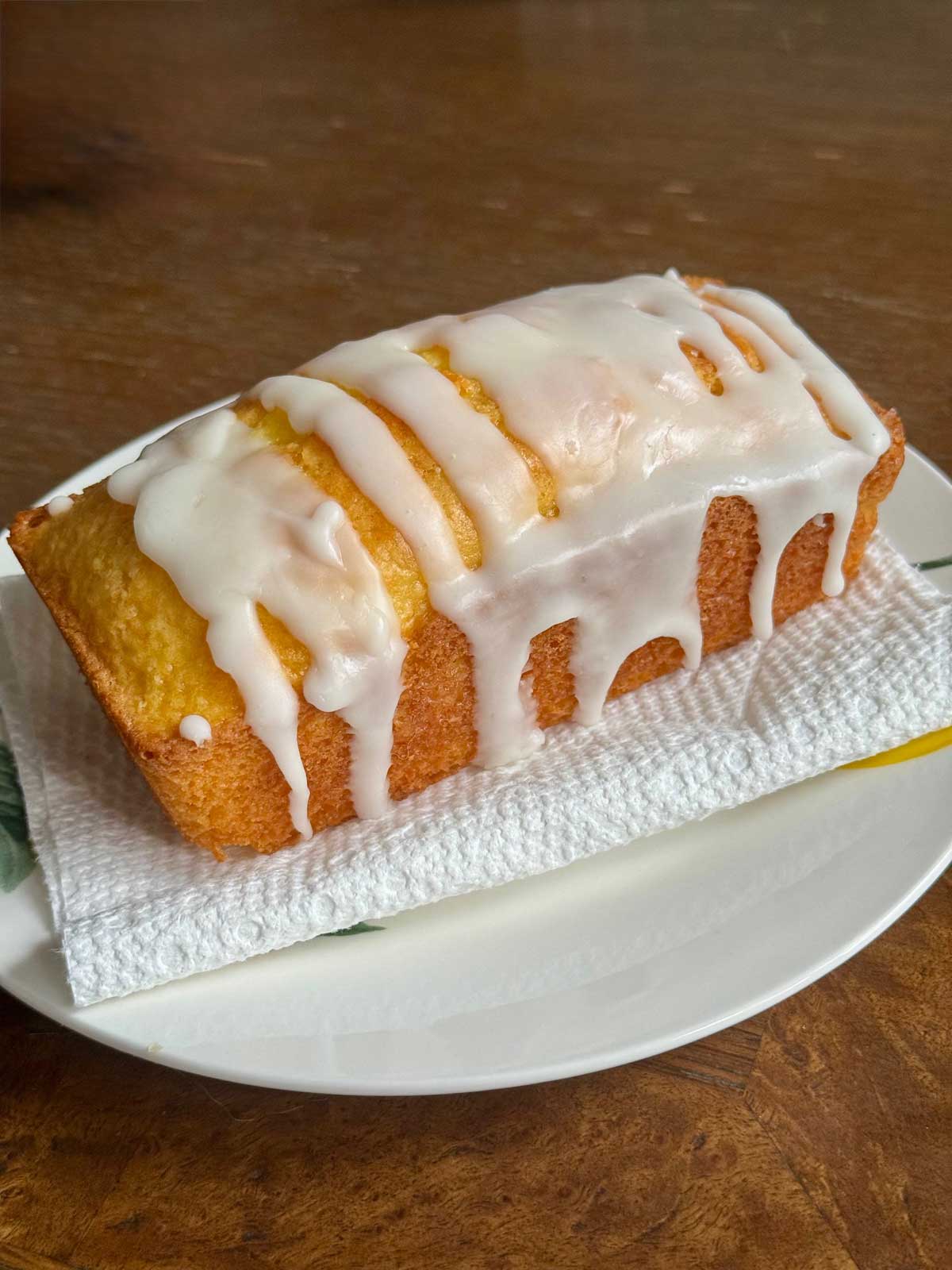 Small Starbucks Copycat Lemon Loaf Cake made with cake mix.