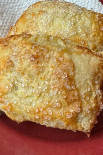 Apple Hand Pies made with puff pastry and tapioca starch instead of cornstarch.