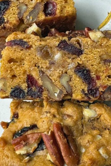 Fruit and Nut Pumpkin Bars recipe for a 9-inch square pan