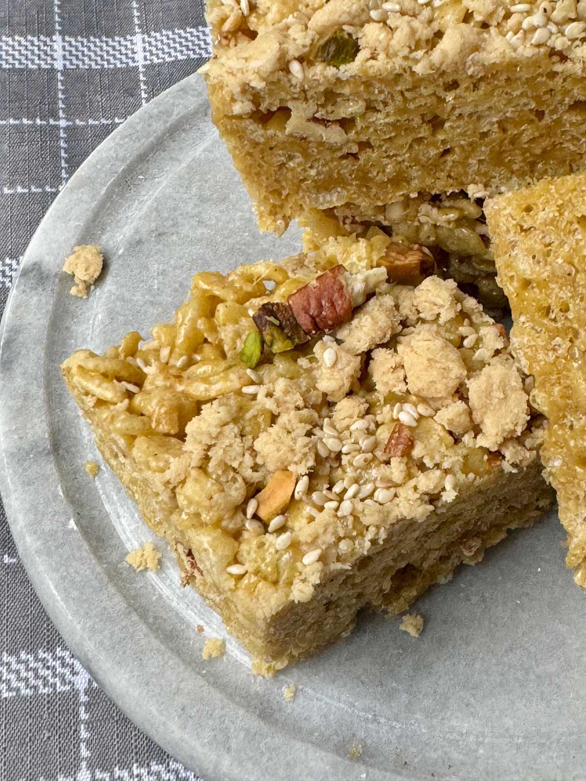 Pistachio Halvah Rice Krispies Treats recipe without condensed milk