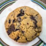 Air fryer chocolate chip cookies that are thick and chewy.