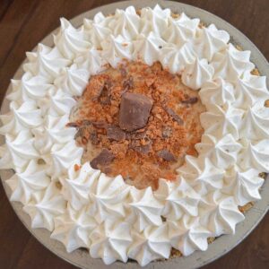 Brown Butter Ritz Cracker Butterfinger Pie recipe