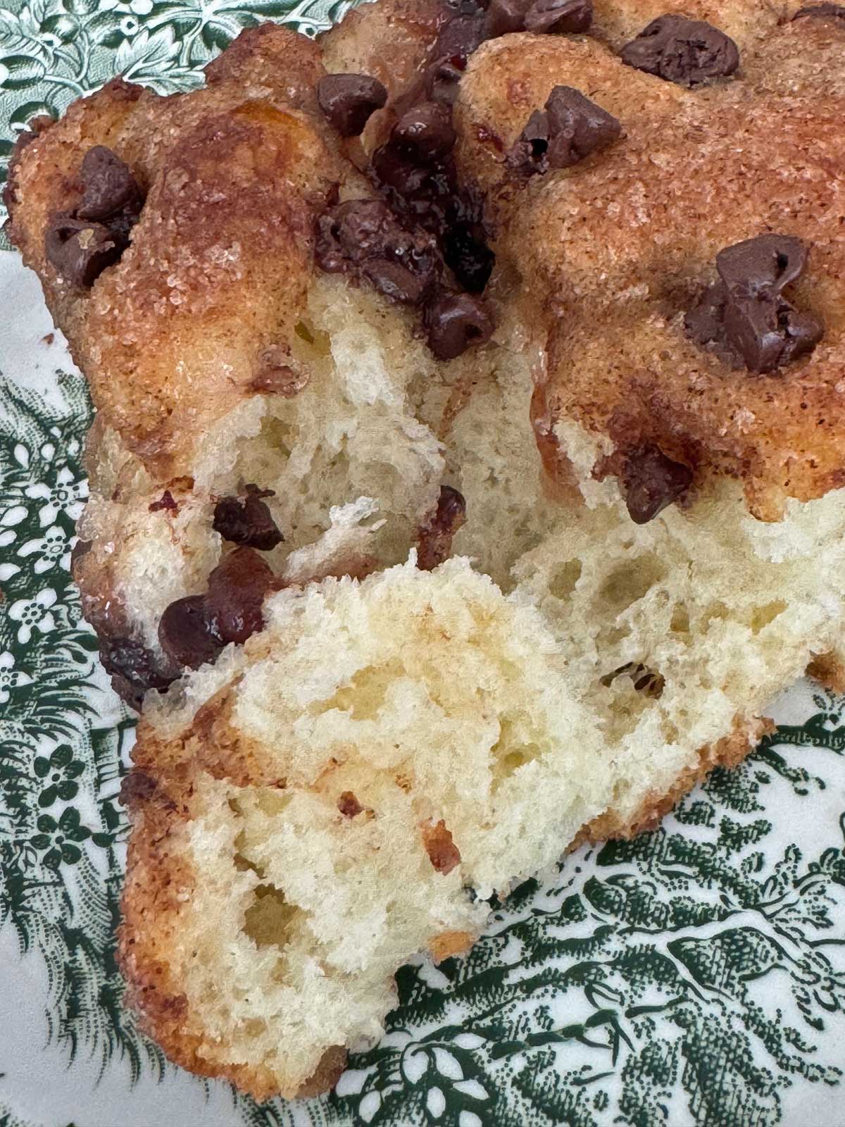 Soft texture shot of Cardamom Bun Cake recipe with instant potato flakes and butter