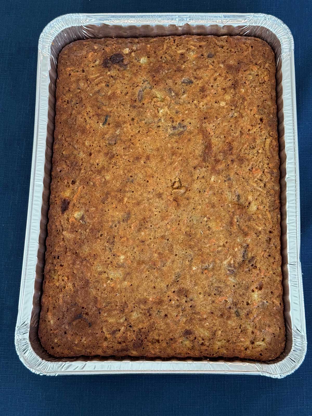 Perfectly Flat 9x13 inch carrot cake.