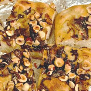 Hazelnut Caramelized Onion Focaccia recipe
