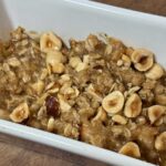 Small batch pear crisp recipe for mini loaf pans.