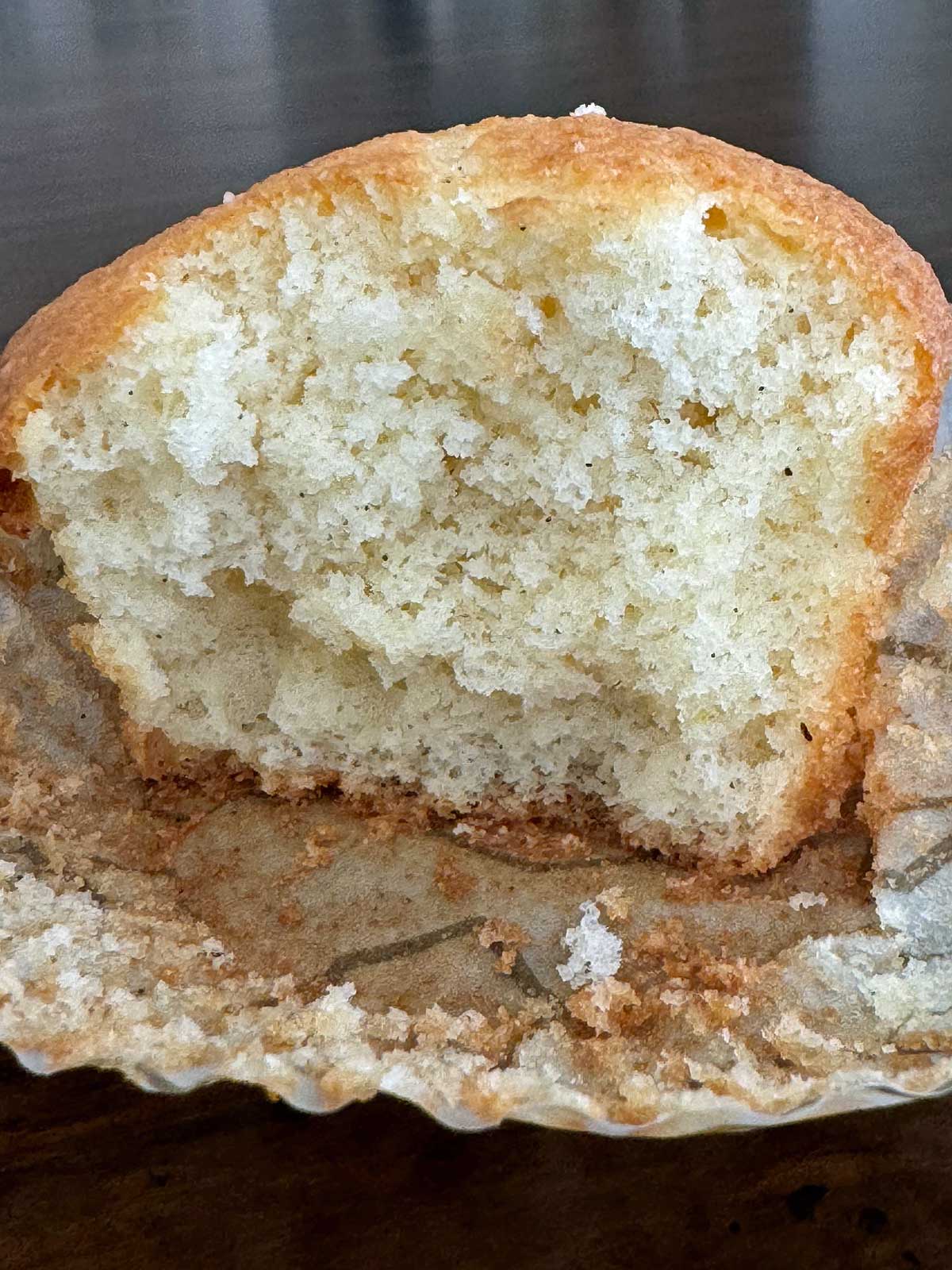 Cupcake made with Duncan Hines cake mix plus other ingredients to make it taste more like scratch.
