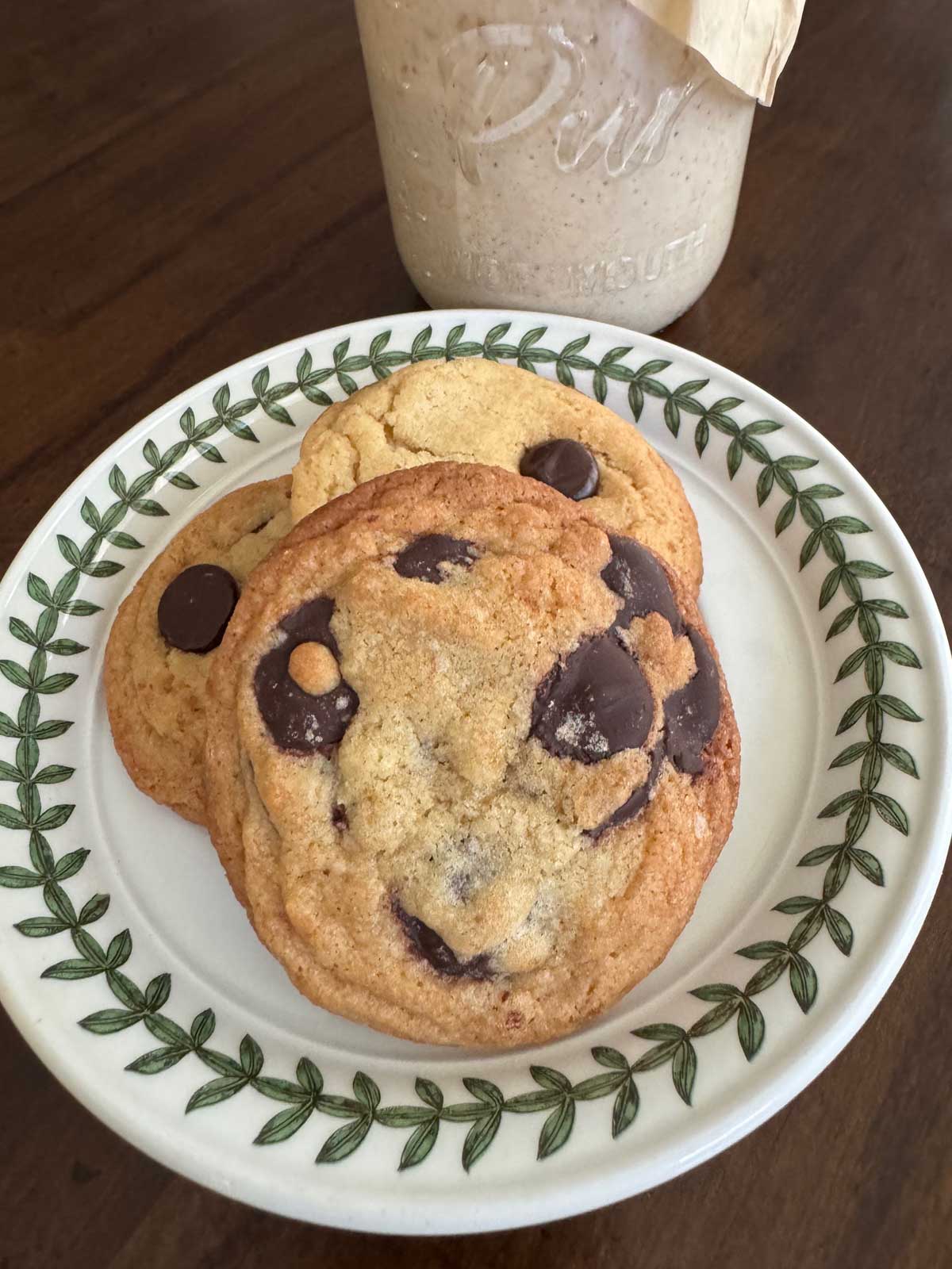 Sourdough Chocolate Chip Cookies made with sourdough discard.