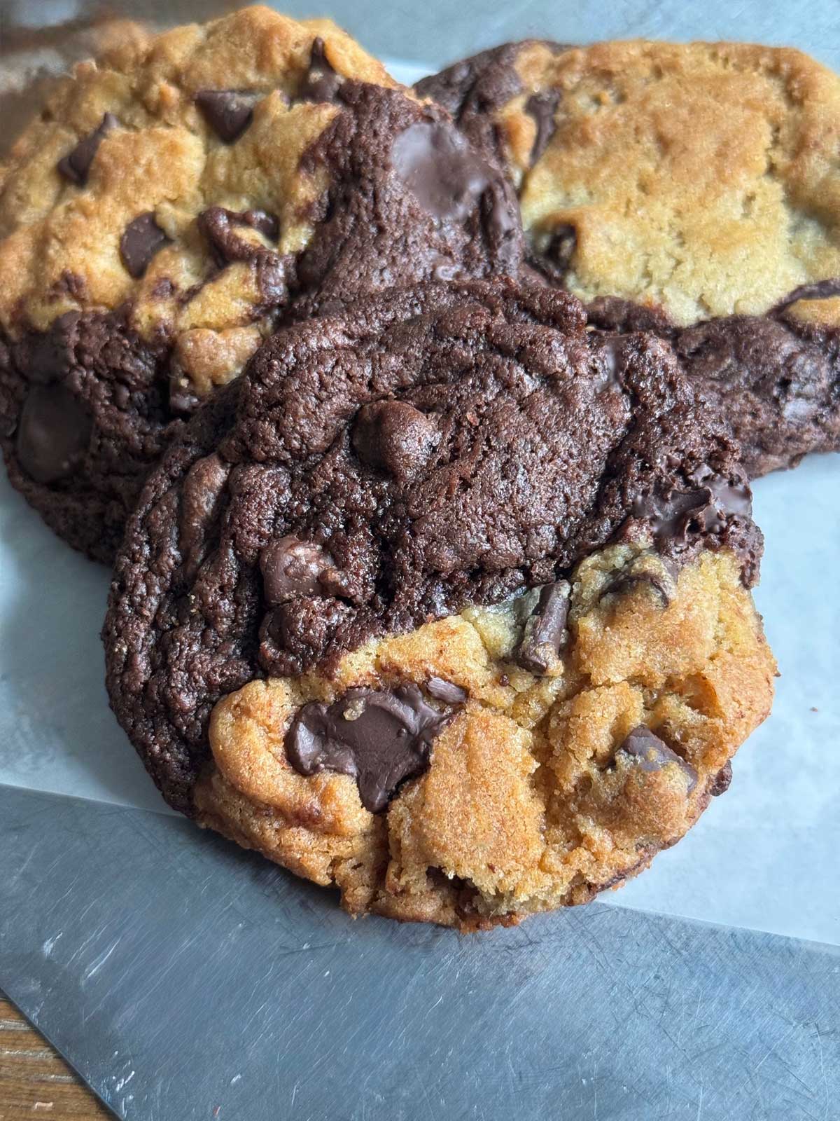 Sourdough Double Chocolate Chip and Chocolate Chip Cookies