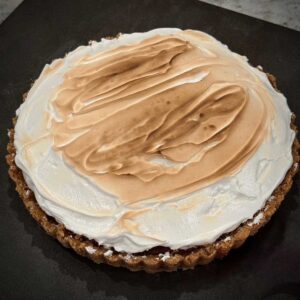 S'mores Tart with a chocolate filling and marshmallow topping