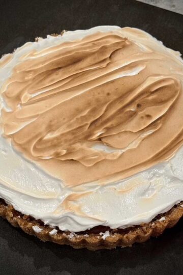 S'mores Tart with a chocolate filling and marshmallow topping