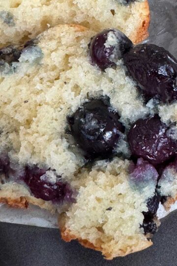 Basic Blueberry Muffins using an all-purpose sour cream batter