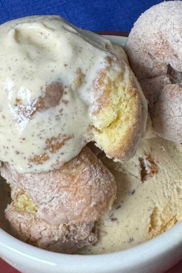 Soft and creamy scoopable cinnamon flavored ice cream.