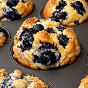 Creme Fraiche or Sour Cream Blueberry Muffins recipe.