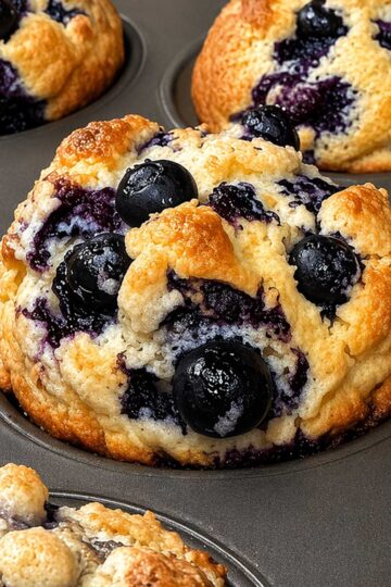 Creme Fraiche or Sour Cream Blueberry Muffins recipe.