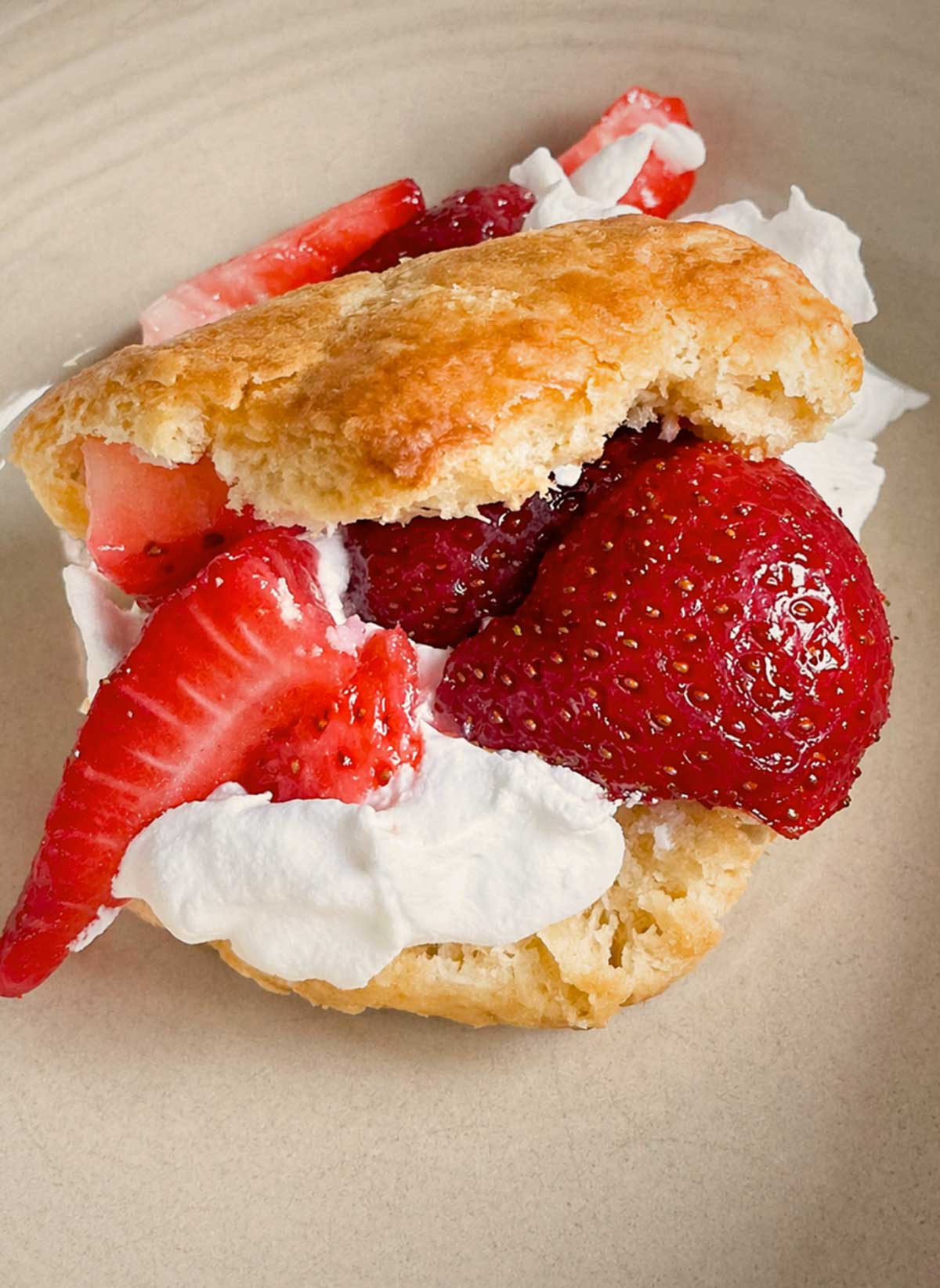 Recipe for traditional Southern style strawberry shortcake with buttery and moist biscuits.