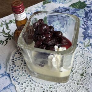 Bavarian Cream Dessert with melted ice cream pudding mix and half & half cream