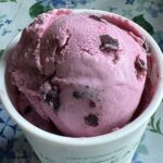 Blueberry Cheesecake Ice Cream recipe with buttermilk, cream, milk and sugar or allulose.